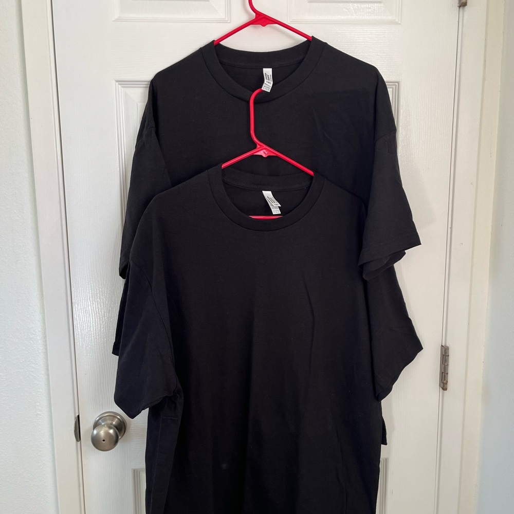 American Apparel Black Crew Neck T-Shirts Size XL
